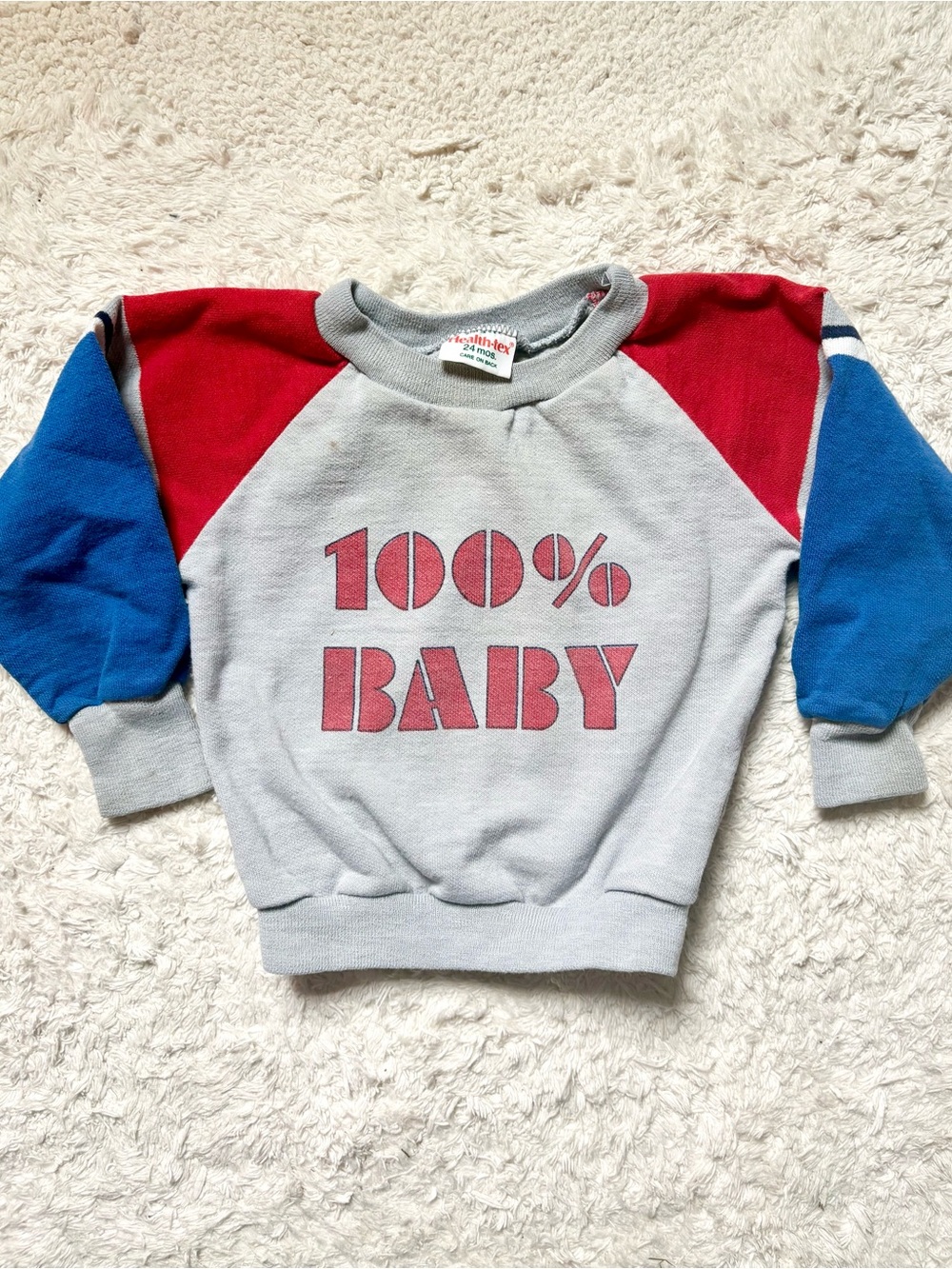 Vintage 90’s Toddler “100% Baby” Raglan Sweatshirt